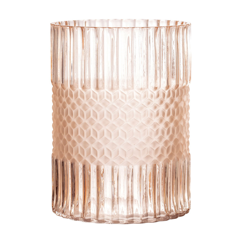 House of Hampton Montreal Elegant Matte Embossed Glass Table Vase